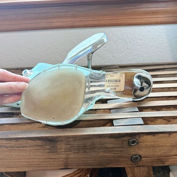 Vintage Y2K Teal and Acrylic Heels - Picture 4 of 5